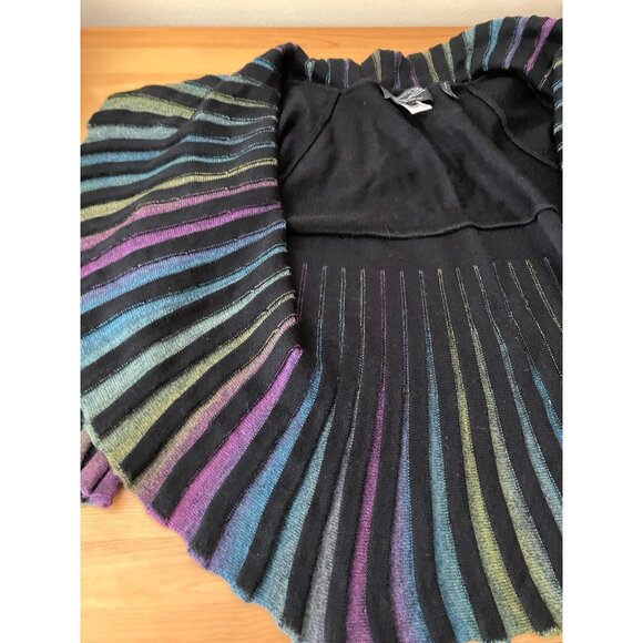 ANGEL by Sabri Ozel Knitted Multicolor open front Cardigan Sweater Top L - Picture 10 of 12
